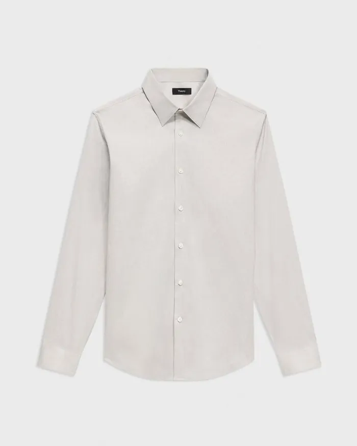 Shirts Men Theory Sylvain Shirt In Checked Poplin Taupewhite Shirts Men Theory Sylvain Shirt In Checked Poplin Taupewhite