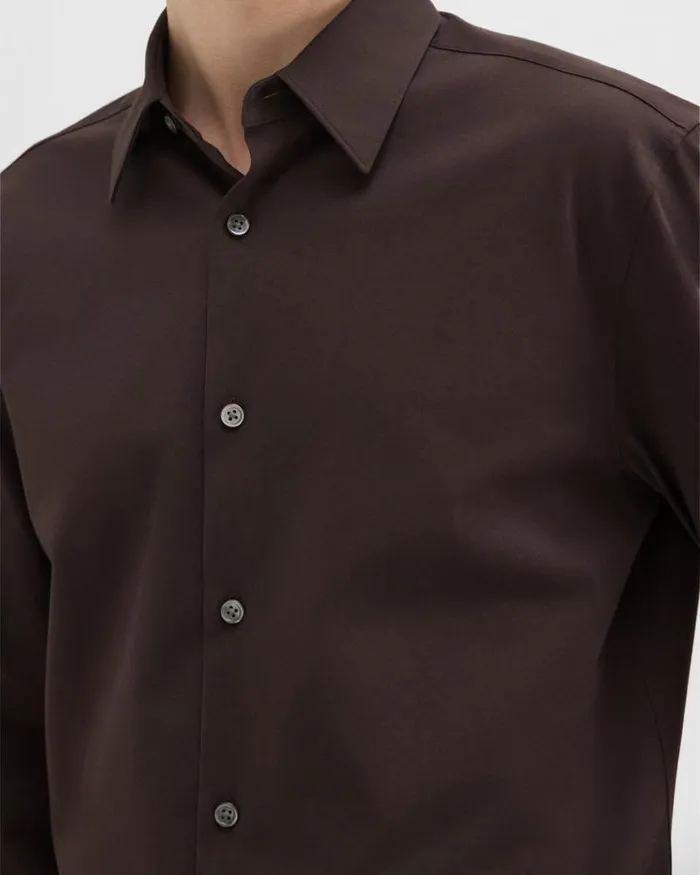 Shirts Men Theory Sylvain Shirt In Structure Knit Hickory Shirts Men Theory Sylvain Shirt In Structure Knit Hickory