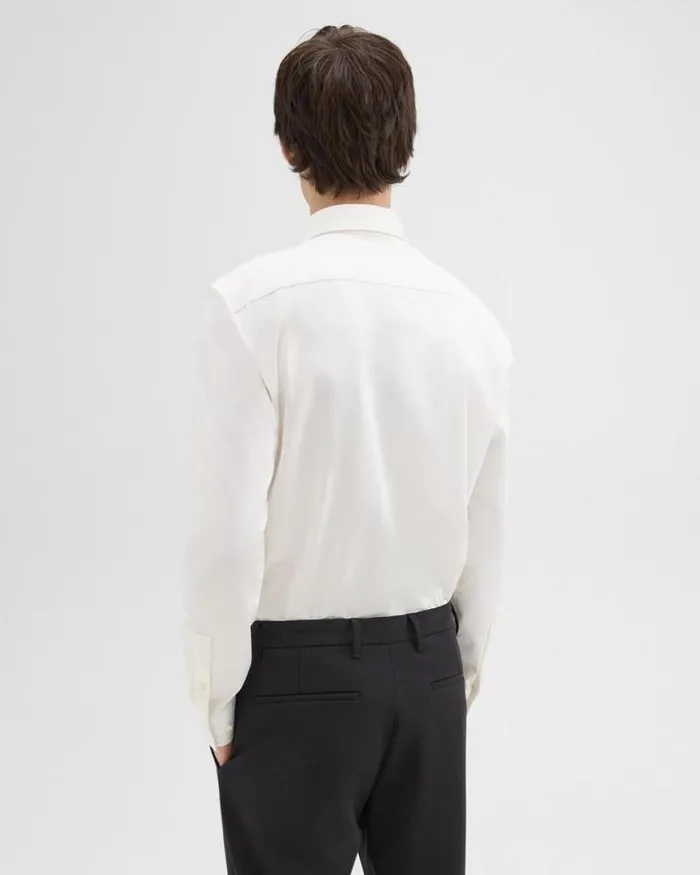 Shirts Men Theory Sylvain Shirt In Structure Knit White Shirts Men Theory Sylvain Shirt In Structure Knit White