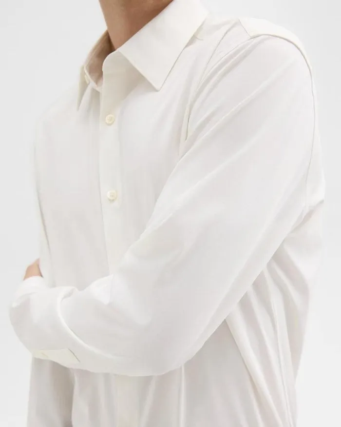 Shirts Men Theory Sylvain Shirt In Structure Knit White Shirts Men Theory Sylvain Shirt In Structure Knit White