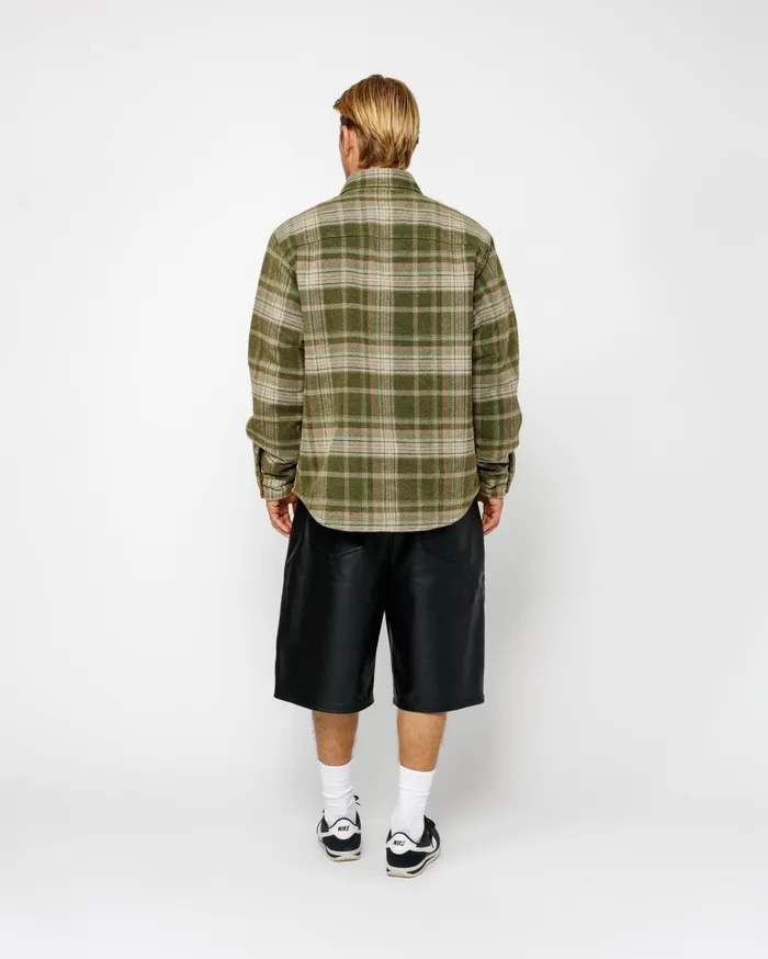 Shirts MenWomen Stussy HEAVY WASHED PLAID SHIRT Green