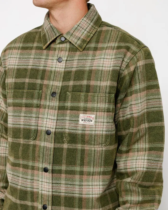 Shirts MenWomen Stussy HEAVY WASHED PLAID SHIRT Green