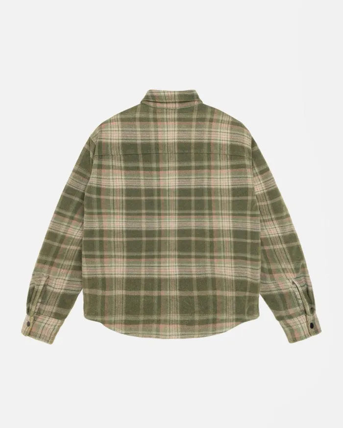 Shirts MenWomen Stussy HEAVY WASHED PLAID SHIRT Green