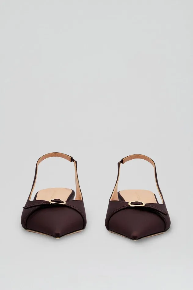 Shoes Women Scanlan Theodore SATIN SLINGBACK 2 Darkmulberry