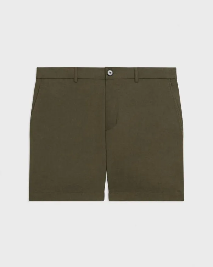 Shorts Men Theory Curtis 7034 Drawstring Short In Good Linen Dark Olive