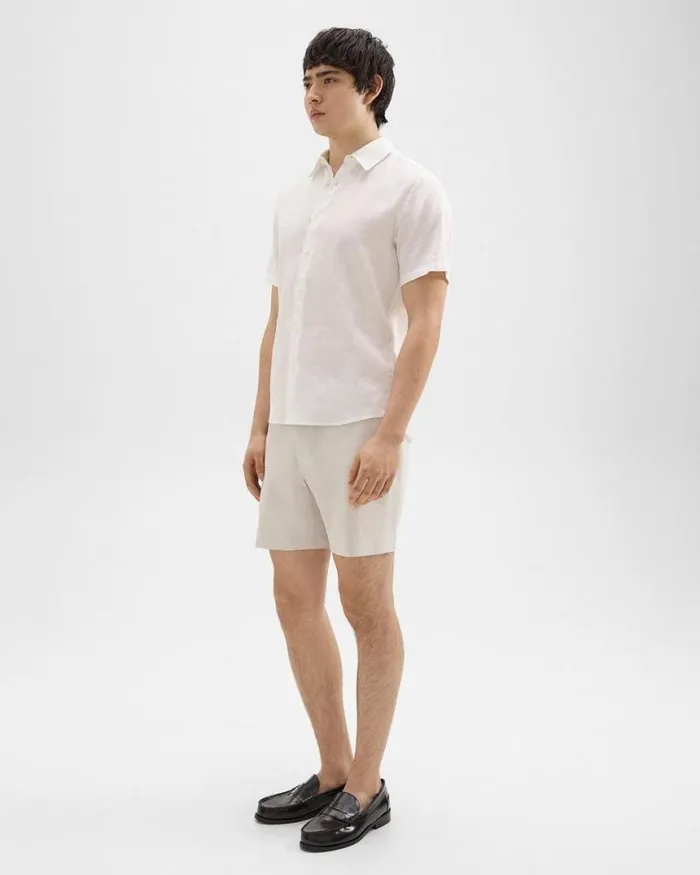 Shorts Men Theory Curtis 7034 Drawstring Short In Good Linen Sand