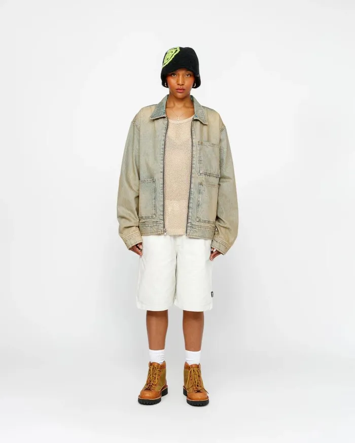 Shorts MenWomen Stussy BEACH SHORT BRUSHED COTTON Bone Shorts MenWomen Stussy BEACH SHORT BRUSHED COTTON Bone