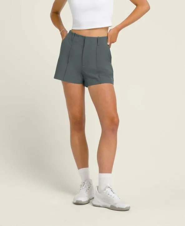 Shorts Women Wilson W Pintuck Golf Short Deep Green