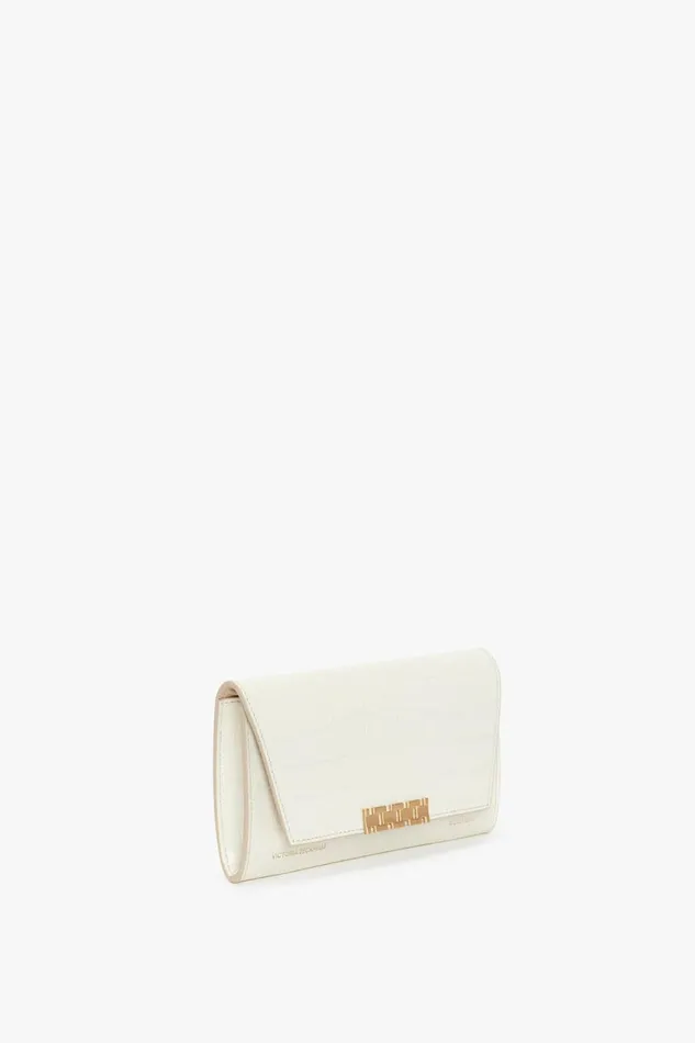 Shoulder Bags Women Victoria Beckham Exclusive Wallet On Chain In Ivory CrocEffect Leather