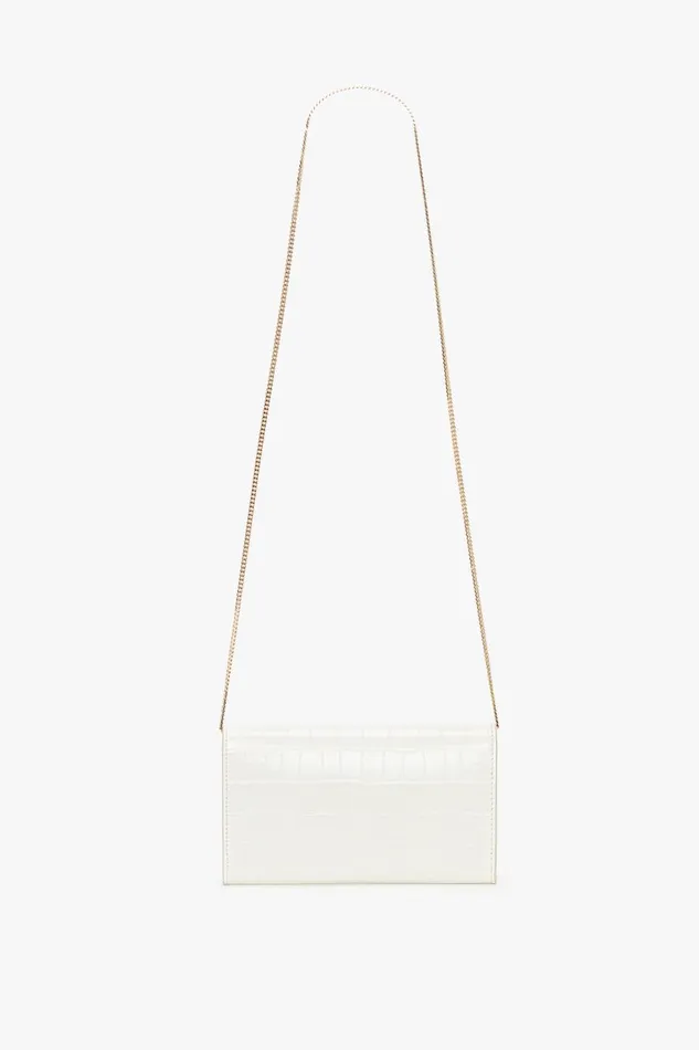 Shoulder Bags Women Victoria Beckham Exclusive Wallet On Chain In Ivory CrocEffect Leather