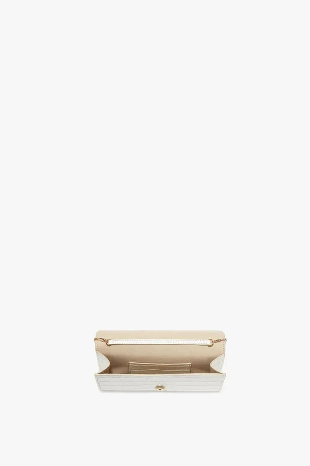Shoulder Bags Women Victoria Beckham Exclusive Wallet On Chain In Ivory CrocEffect Leather