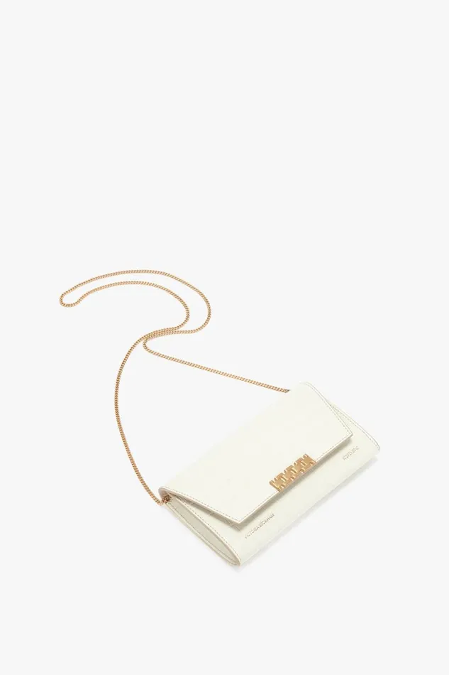 Shoulder Bags Women Victoria Beckham Exclusive Wallet On Chain In Ivory CrocEffect Leather