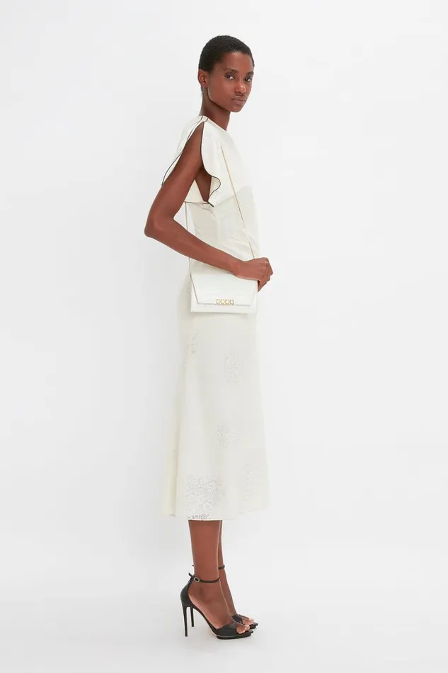 Shoulder Bags Women Victoria Beckham Exclusive Wallet On Chain In Ivory CrocEffect Leather