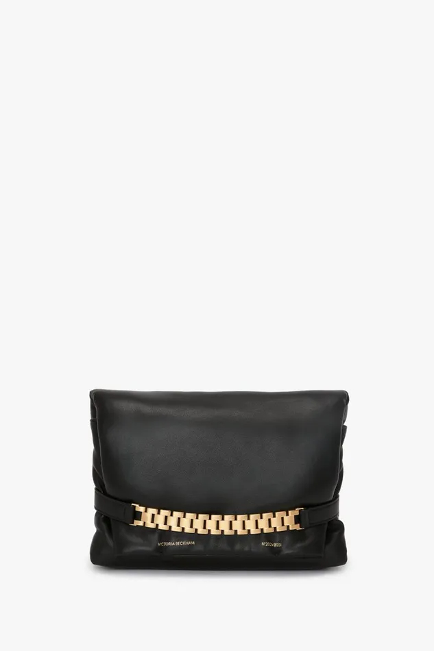 Shoulder Bags Women Victoria Beckham Puffy Chain Pouch With Strap In Black Leather