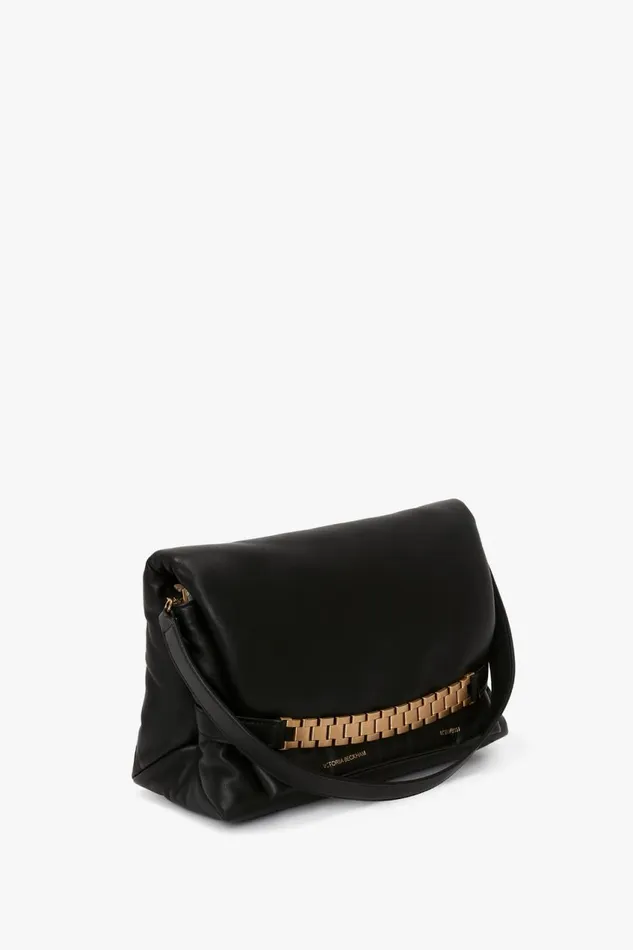 Shoulder Bags Women Victoria Beckham Puffy Chain Pouch With Strap In Black Leather