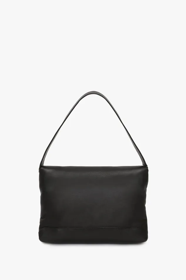 Shoulder Bags Women Victoria Beckham Puffy Chain Pouch With Strap In Black Leather