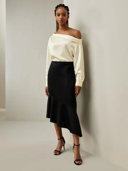 Silk Chic OneShoulder Top Women Blouses Lilysilk Shirts