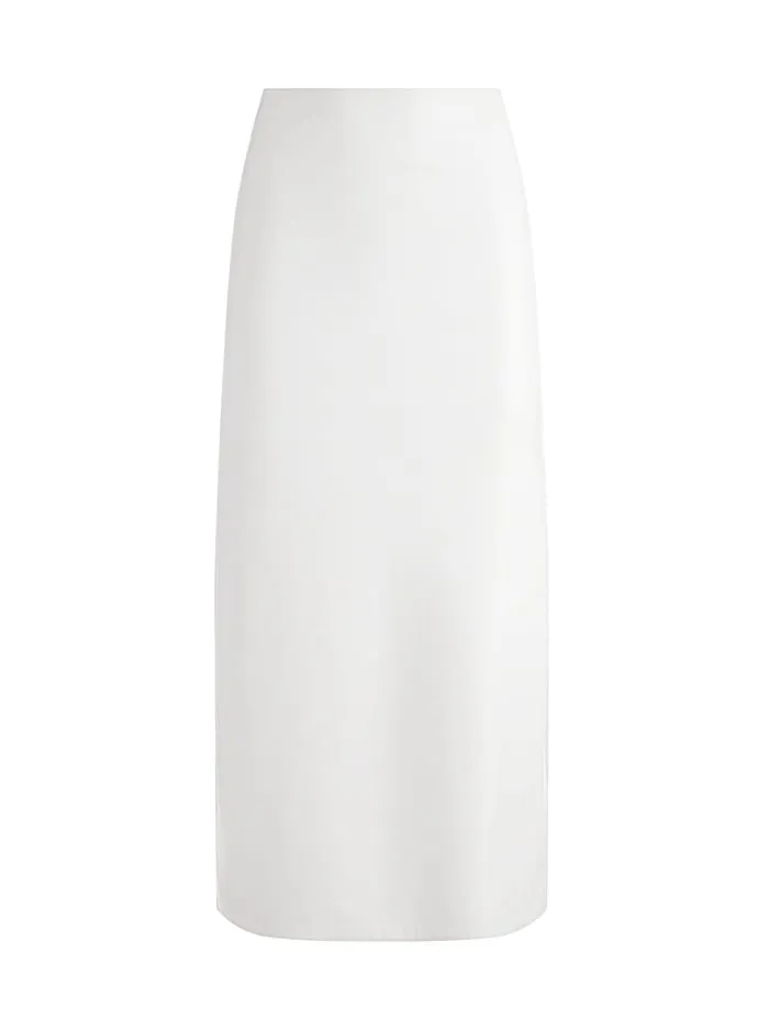Skirts Women Alice Olivia Maeve Vegan Midi Skirt Off White