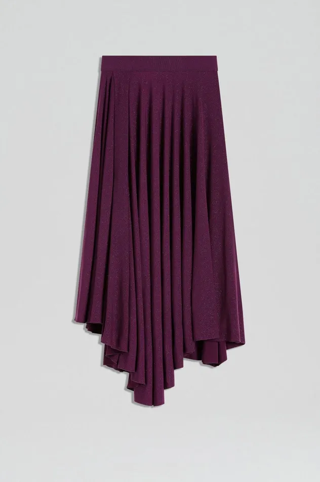 Skirts Women Scanlan Theodore TINSEL DRAPE SKIRT Aubergine Skirts Women Scanlan Theodore TINSEL DRAPE SKIRT Aubergine