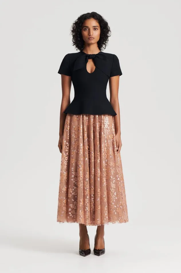 Skirts Women Scanlan Theodore TINSEL FLORAL SKIRT Spice