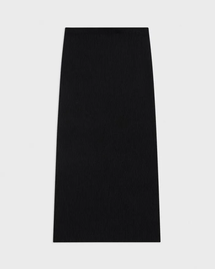 Skirts Women Theory Midi PullOn Skirt In Felted WoolCashmere Black Skirts Women Theory Midi PullOn Skirt In Felted WoolCashmere Black