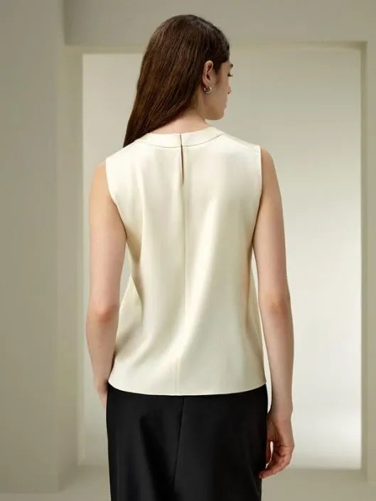 Sleeveless Silk Crewneck Top Women Blouses Lilysilk Shirts