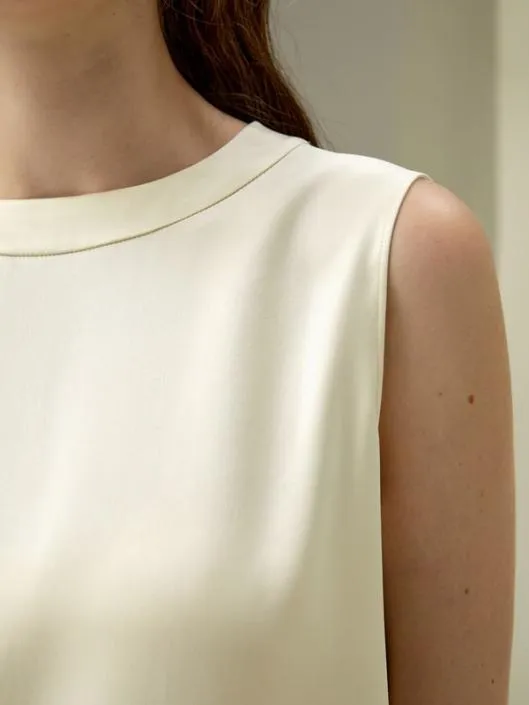 Sleeveless Silk Crewneck Top Women Blouses Lilysilk Shirts