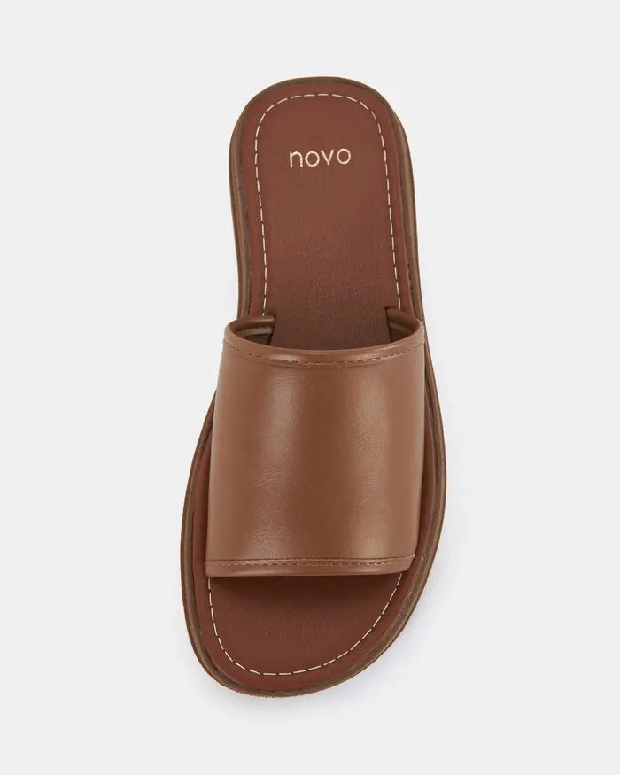 Slides URAGO CARAMEL Flatform 8211 NOVO Shoes Women