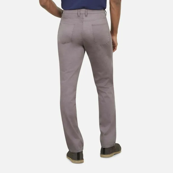 Slim Stretch Chinos In Cotton Sateen Grey Men Kenneth Cole Bottoms