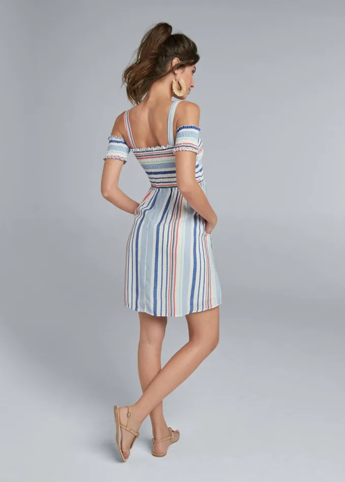 SMOCKED ALINE MINI DRESS White Multi Women VENUS Sundresses