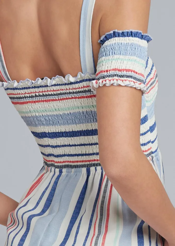 SMOCKED ALINE MINI DRESS White Multi Women VENUS Sundresses