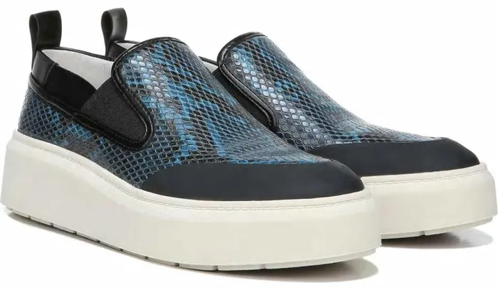 Sneakers Women Franco Sarto Franco Lazer Platform Slip On Sneaker Pacific Blue Faux Leather
