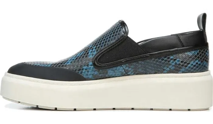 Sneakers Women Franco Sarto Franco Lazer Platform Slip On Sneaker Pacific Blue Faux Leather