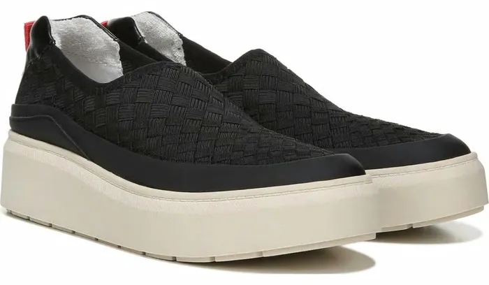 Sneakers Women Franco Sarto Franco Lin 2 Platform Slip On Sneaker Black Mesh Weave
