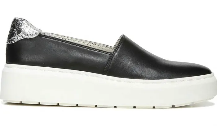 Sneakers Women Franco Sarto Franco Lodi 2 Platform Slip On Sneaker Black Snake Print Faux Leather