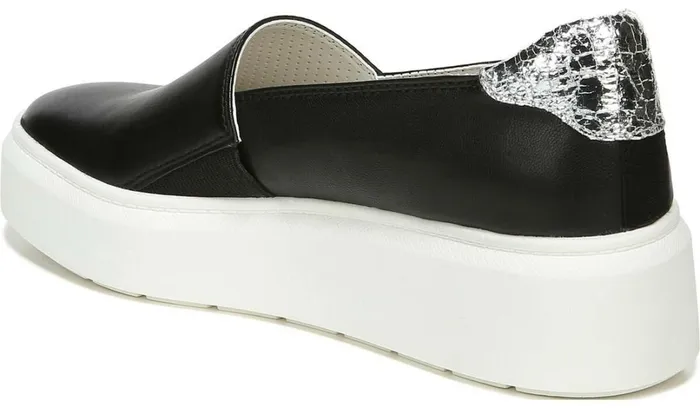 Sneakers Women Franco Sarto Franco Lodi 2 Platform Slip On Sneaker Black Snake Print Faux Leather