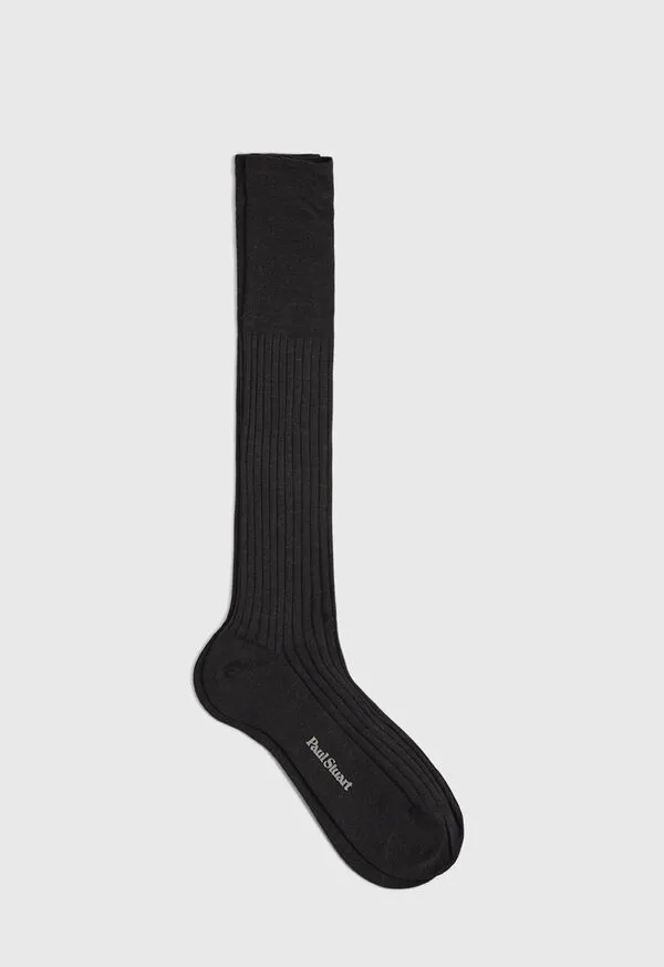 Socks Paulstuart Mens Merino Wool Ribed Sock Black