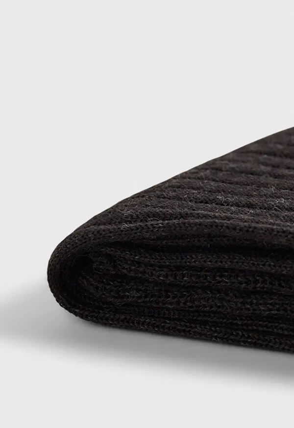 Socks Paulstuart Mens Merino Wool Ribed Sock Black Socks Paulstuart Mens Merino Wool Ribed Sock Black