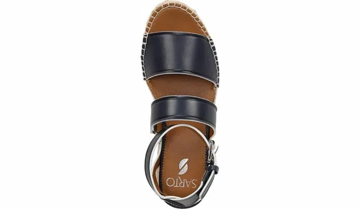 Sport Sandals Women Franco Sarto Sarto Calvin Wedge Sandal Navy Leather