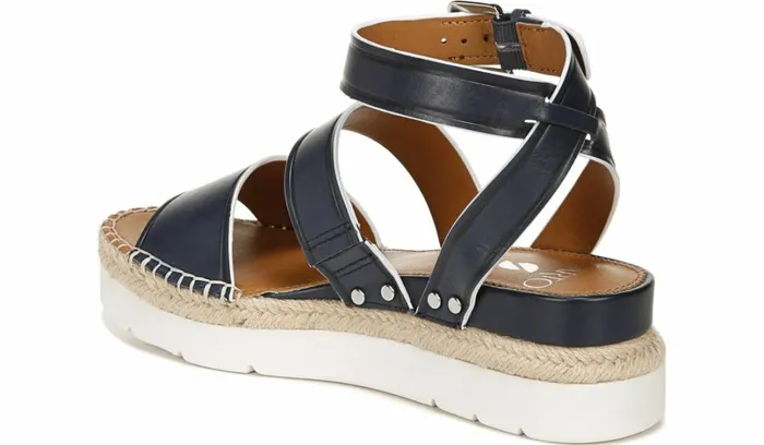 Sport Sandals Women Franco Sarto Sarto Calvin Wedge Sandal Navy Leather