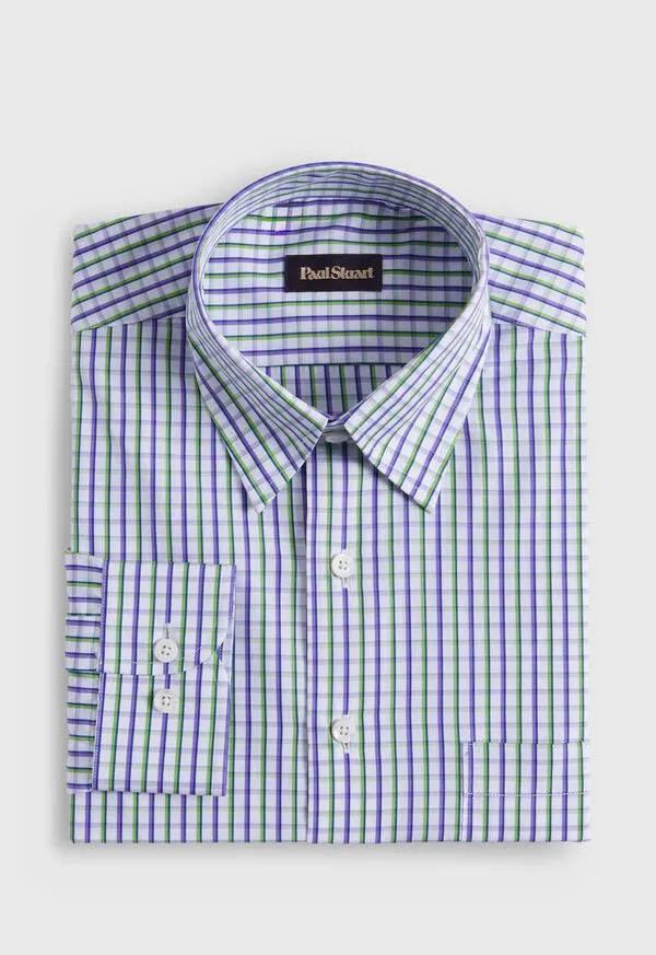 Sport Shirts Mens Paulstuart Cotton Tattersall Sport Shirt PurpleGreen