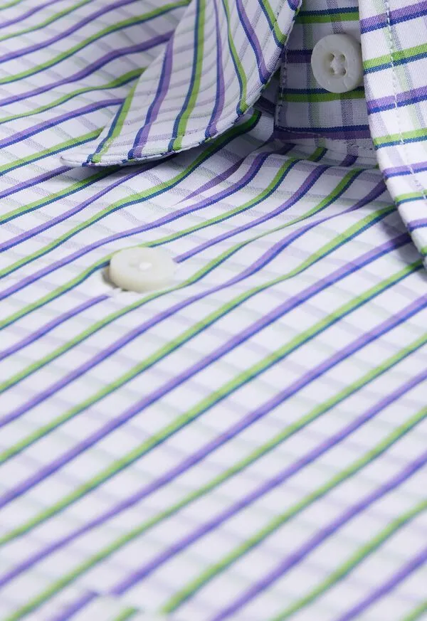 Sport Shirts Mens Paulstuart Cotton Tattersall Sport Shirt PurpleGreen Sport Shirts Mens Paulstuart Cotton Tattersall Sport Shirt PurpleGreen