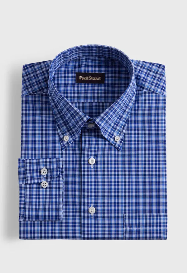 Sport Shirts Paulstuart Mens Cotton Plaid Sport Shirt NavyBlue