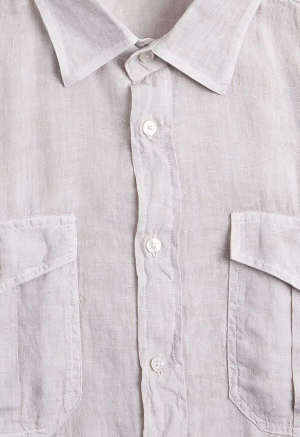 Sport Shirts Paulstuart Mens Washed Linen Military Style Shirt Stone Sport Shirts Paulstuart Mens Washed Linen Military Style Shirt Stone