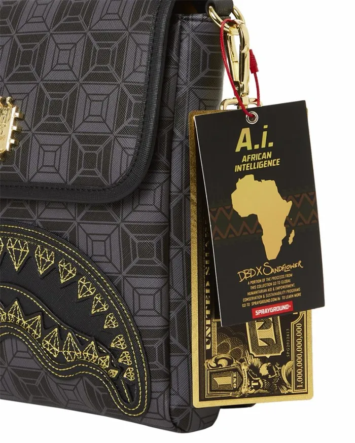 SPRAYGROUND OBSIDIAN STUNNER Ai6 SANDFLOWER COLLAB LARGE SLING Bags