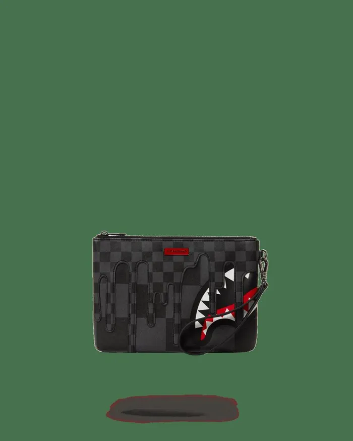 SPRAYGROUND XTC GREY SHARKS IN PARIS CROSSOVER CLUTCH Bags