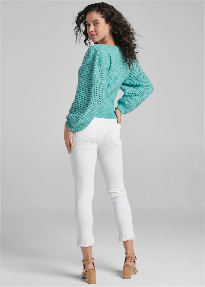 SQUARE NECK SWEATER Aqua Women VENUS Pullover SQUARE NECK SWEATER Aqua Women VENUS Pullover