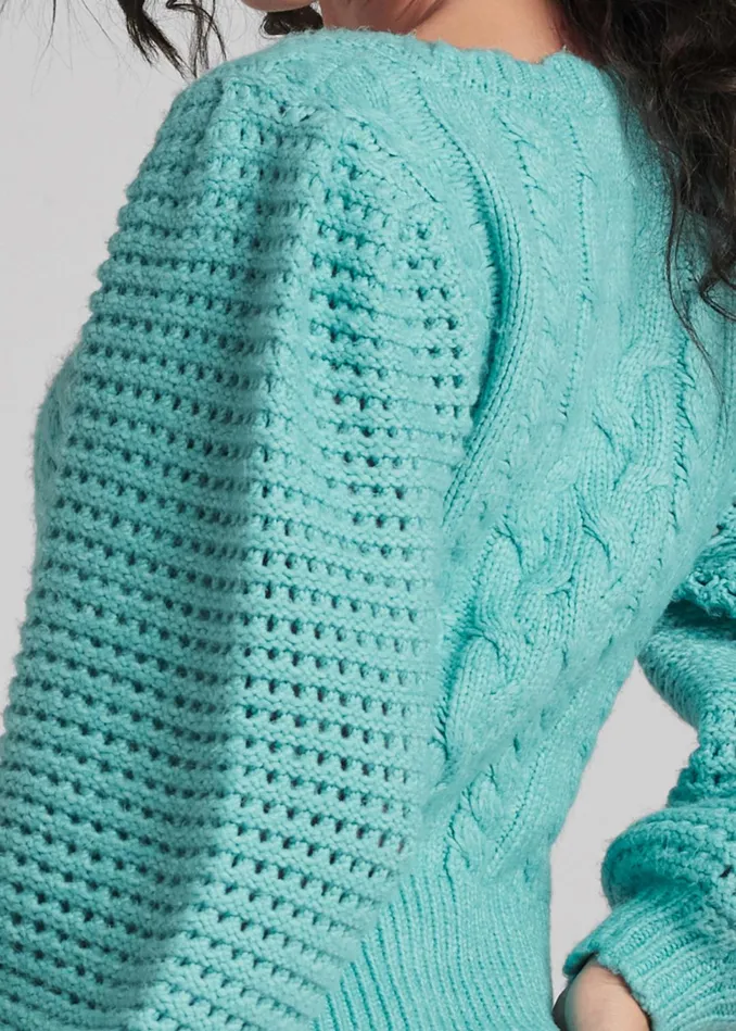 SQUARE NECK SWEATER Aqua Women VENUS Pullover SQUARE NECK SWEATER Aqua Women VENUS Pullover