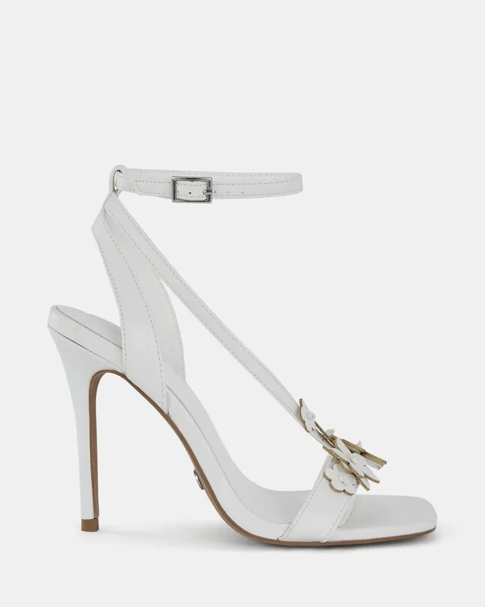 Stilettos Women ZATHENA WHITE Open Toe Heels NOVO Shoes