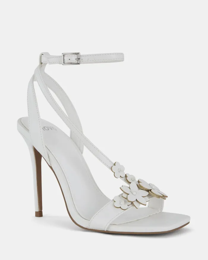Stilettos Women ZATHENA WHITE Open Toe Heels NOVO Shoes